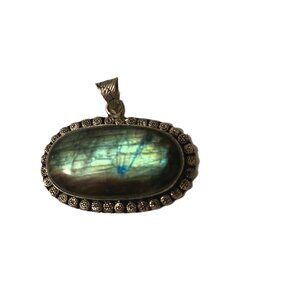 Natural Fiery Labradorite Gemstone Pendant in 925 Sterling Silver Setting